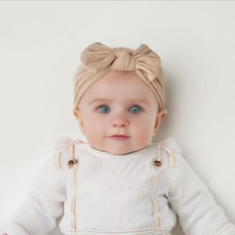 Fecawd 6PCS Baby Headbands, Girls Headbands with Bows, Soft Stretchy Nylon Hair Bands Hair Accessories for Newborn Infant Toddler - Image 2